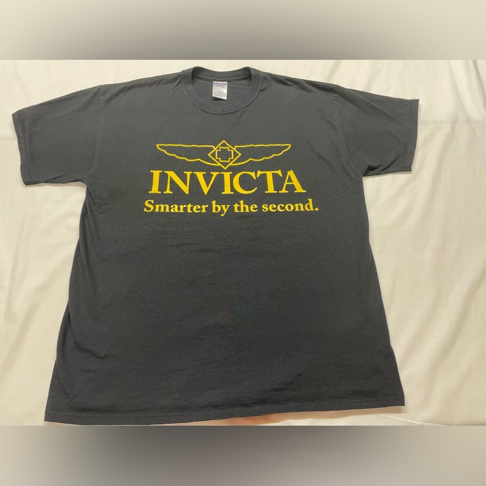 Mens Invicta Jerzees Black Short Sleeve T-Shirt Size XL - Picture 1 of 5